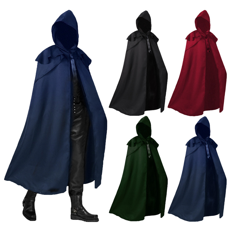 Amazon's Best-Selling Medieval Retro Cosplay Costume Hooded Cloak Gothic Men's Long Cape Foreign Trade Performance Costume Amazon's Best-Selling Medieval Retro Cosplay Costume Hooded Cloak Gothic Men's Long Cape Foreign Trade Performance Costume