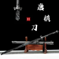 Longquan Tang крестообразный меч, интегрированный нож, нож из высоко марганцевой стали, коллекция холодного оружия для самообороны, украшения, тренировочное холодное оружие без заточки