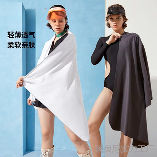 Swimming Quick-Drying Bath Towel Women's Fitness Sports Towel Portable Beach Absorbent Towel Bathrobe Men's Cloak Swimming Towel