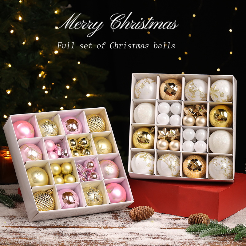 Navidad spot transfronterizo decoración de 6cm bola de plástico galvanizado de forma especial pintada regalos de Navidad colgante árbol de Navidad