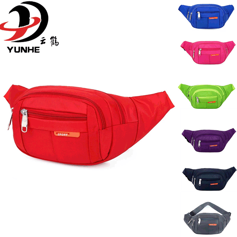 New waist bag custom logo Korean casual canvas shoulder messenger bag men's outdoor sports multi-layer chest bag wholesale