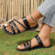 European and American Foreign Trade plus size Solid Color Woven Belt Slippers Women's Cross-border Wear One-button Beach Slippers ebay
