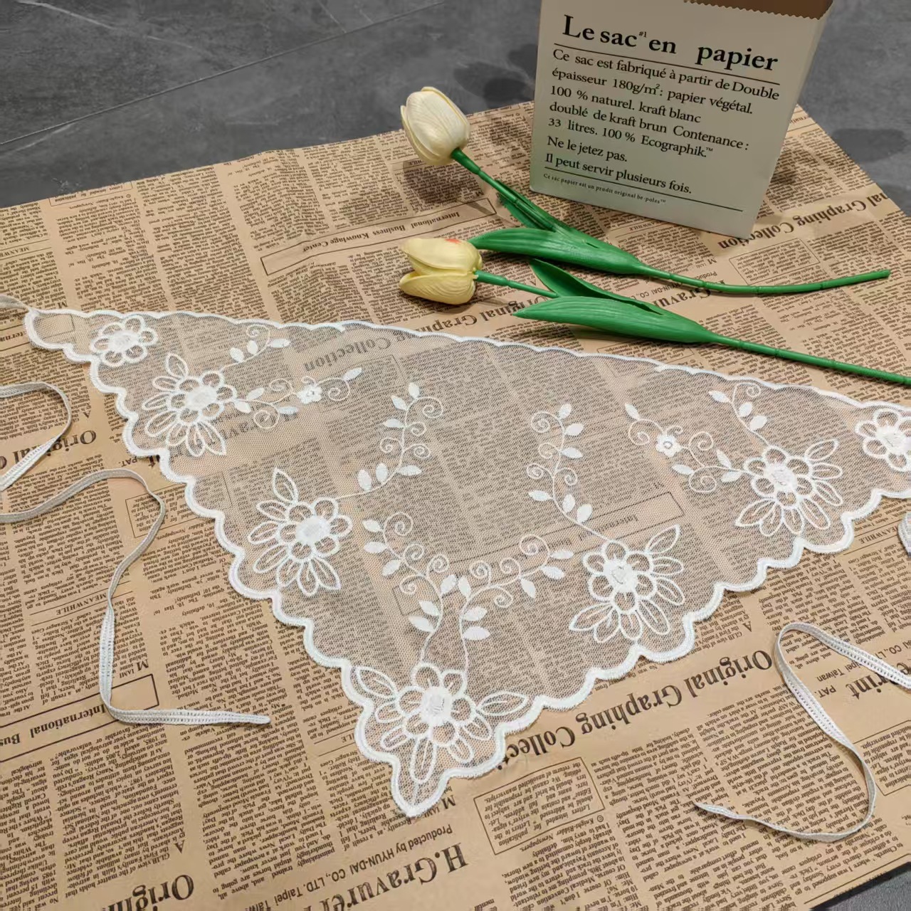 Lace tie turbanes dulces jeans accesorios de combinación