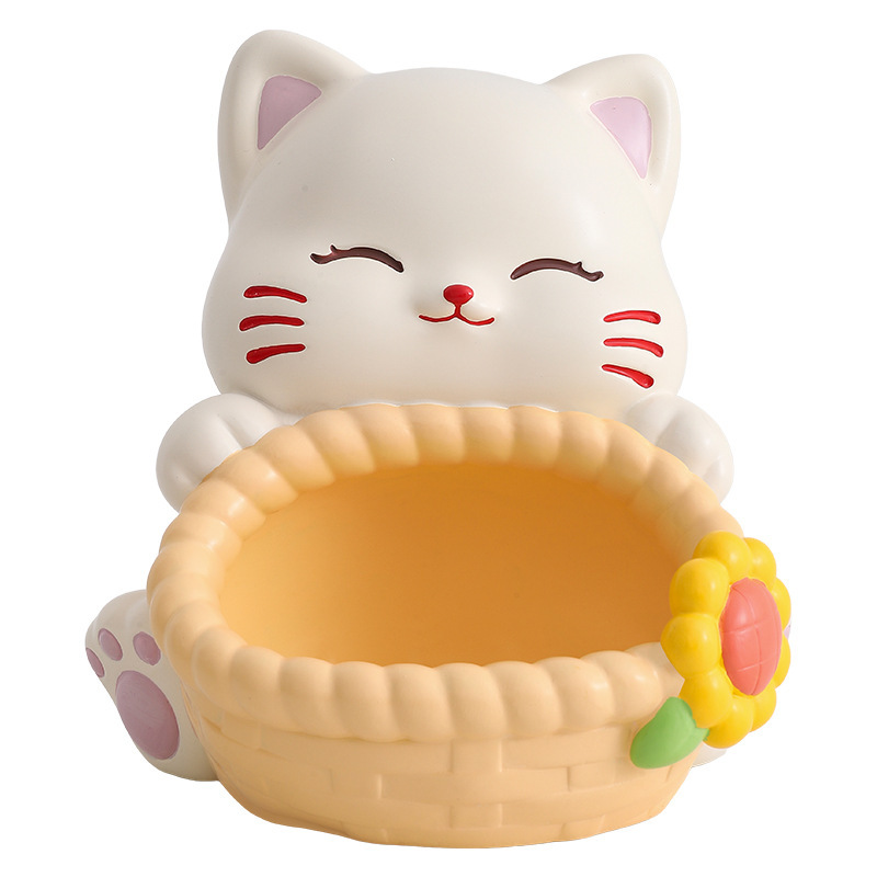 ライト高級高級招き猫キー収納デスクトップ樹脂装飾品新築引っ越しリビングルーム家の装飾ギフト|undefined