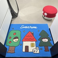 卡通丝圈地垫入户门防滑刮沙脚垫家用玄关可裁剪耐脏易打理地垫