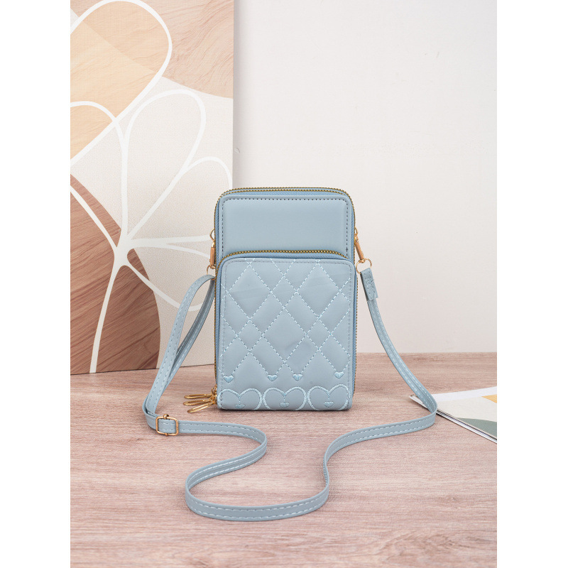 2025 nuevo bolso de teléfono móvil lindo moda multifuncional un hombro mochila tres cremallera bordado mariposa impresión bolso de mujer
