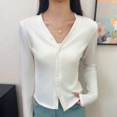 K2687针织开衫外套女春秋冬新款长袖上衣爆款慵懒感外搭修身显瘦
