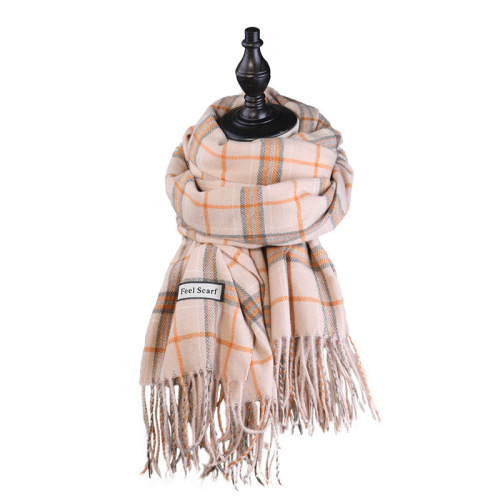 Autumn and winter new Korean fashion imitation cashmere warm scarf female geometric striped student couple versatile scarf shawl