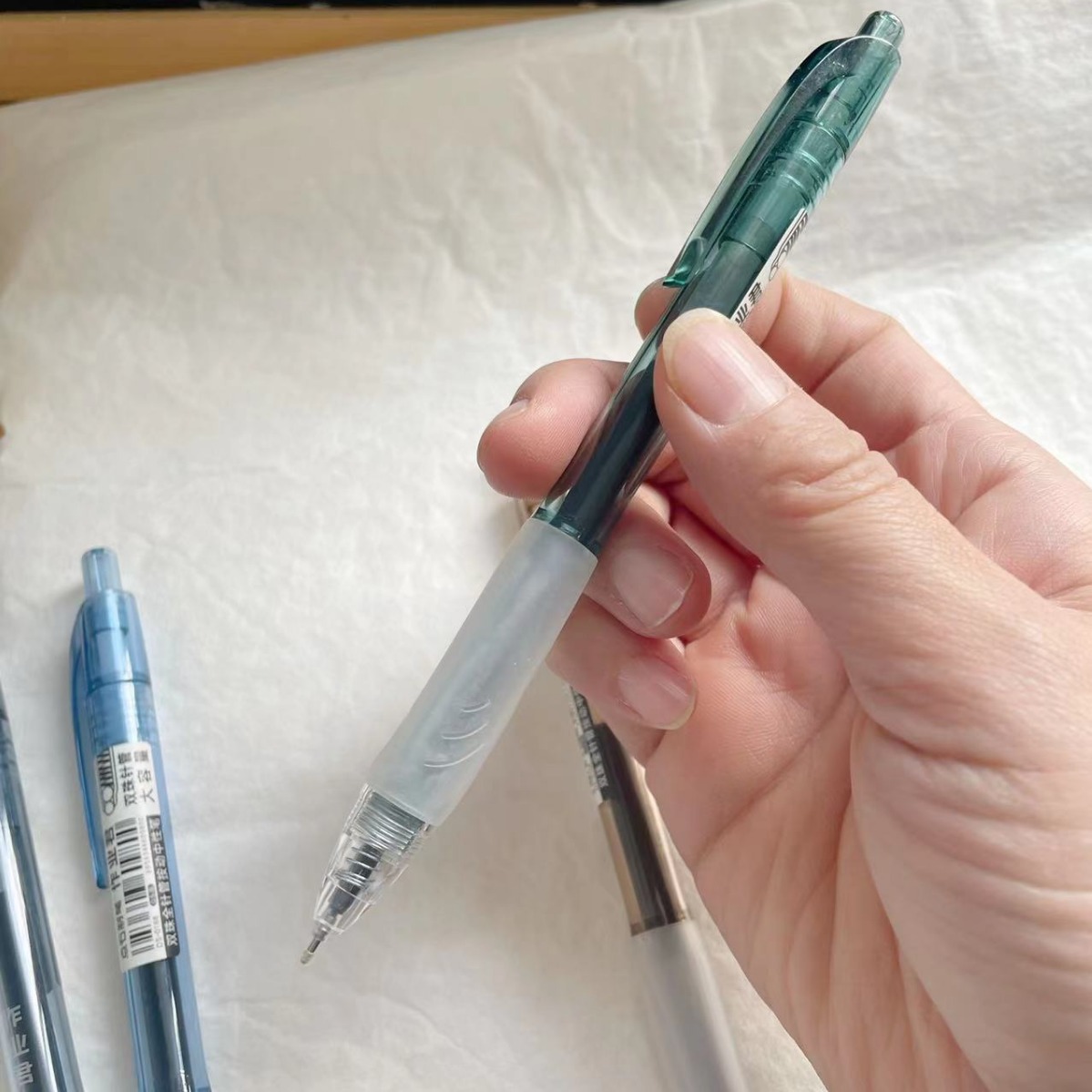 (2개) 디안시 신형 브러시펜 0168 더블볼 풀니들 튜브 푸시 중성펜 박스 학생 문구 사무용품