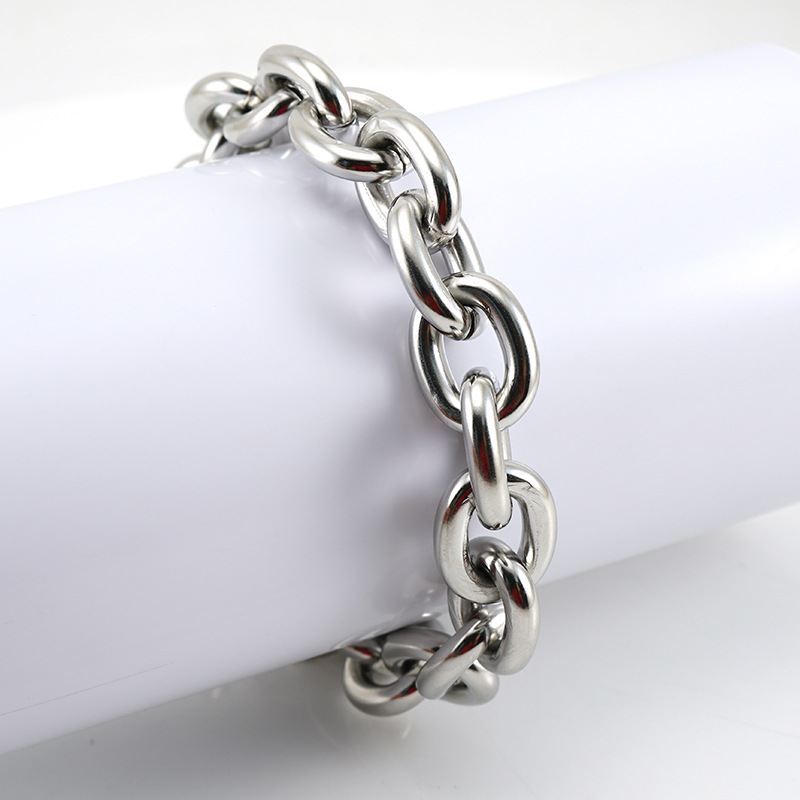 18K Gold Plated Plating Material 304 Stainless Steel Pendant Material Fashion Geometric Stainless Steel Plating Men's Bracelets