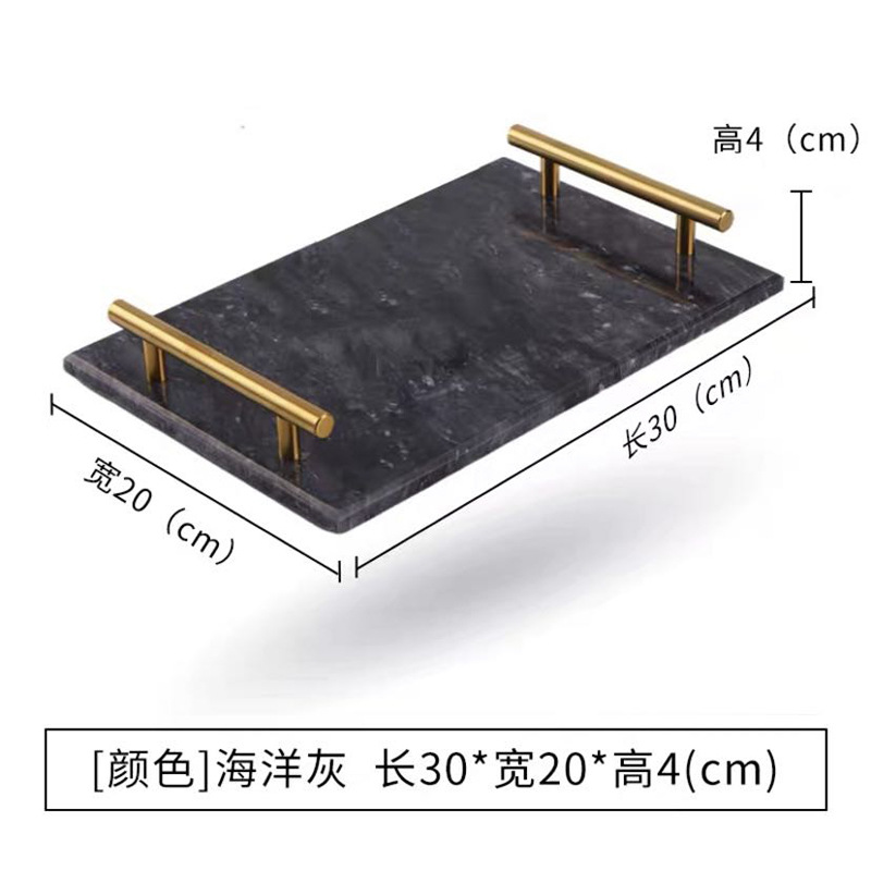 Nordic ins bandeja de mármol natural luz rectangular de lujo bandeja de almacenamiento de postre cosméticos bandeja de almacenamiento de hotel