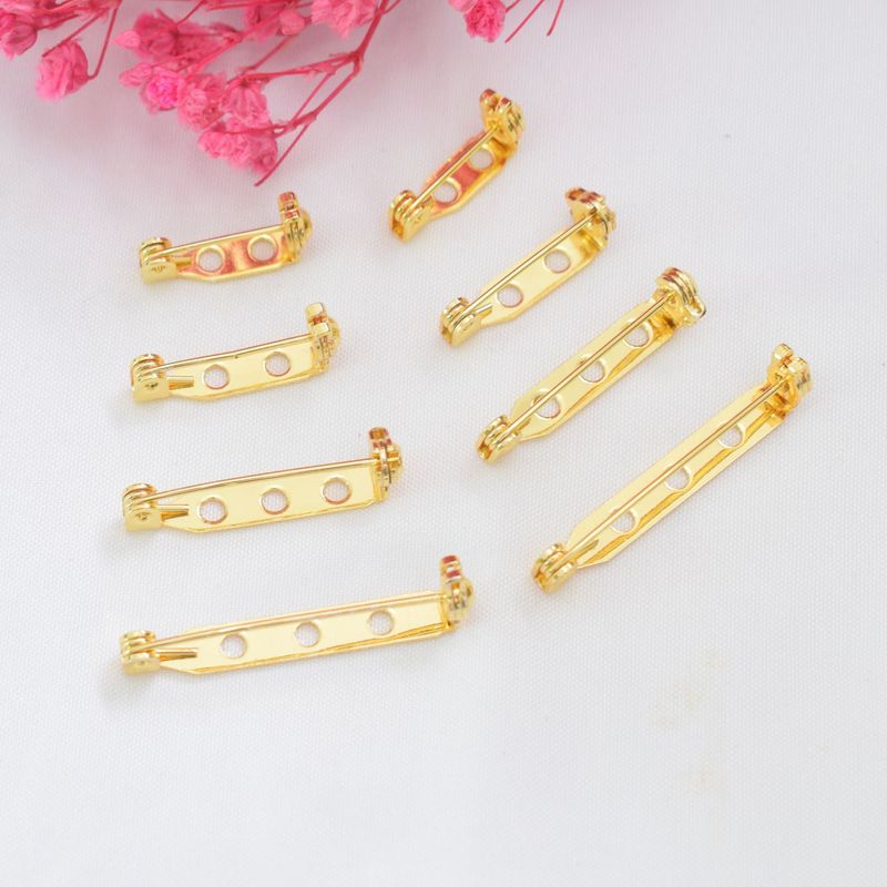 18K color retaining rotary safety hole safety brooch copper bottom support handmade corsage buckle pin DIY clothing brooch