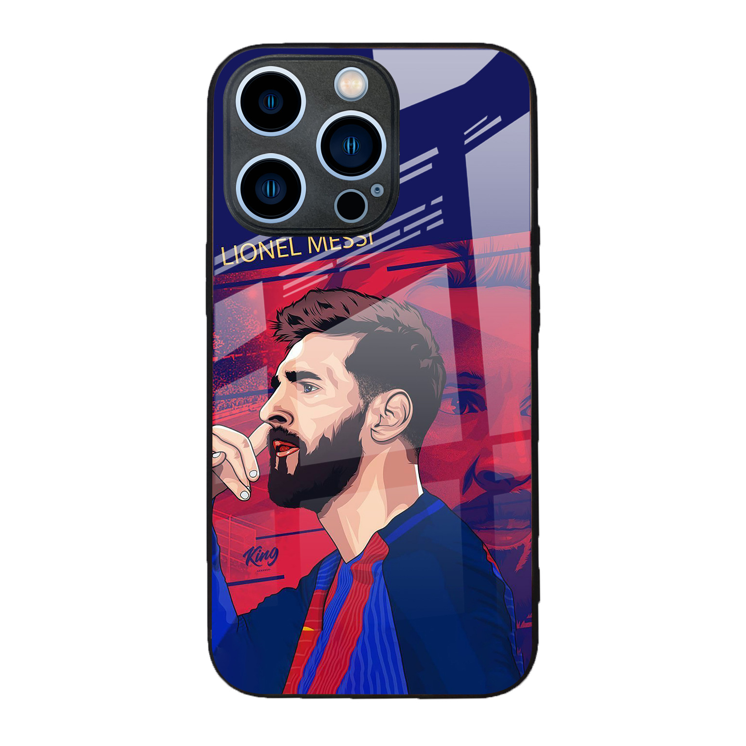 Funda de teléfono de cristal para iPhone 17 Pro Max con diseño de Messi de la Copa Mundial, para fanáticos del fútbol, compatible con iPhone 16 Pro y 13, antihuellas.