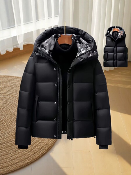 men's classic fashionable keep warm detachable hat with hood