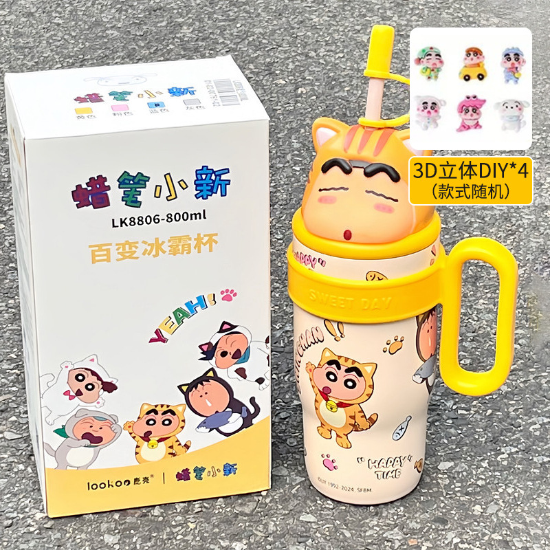 Vaso térmico Snoopy 316 acero inoxidable, mantiene frío y calor, con popote, ideal para deporte o exterior.