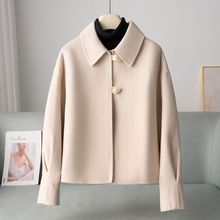 少量服饰2025年春季新款10.8山羊绒休闲毛呢外套短款双面毛呢大衣