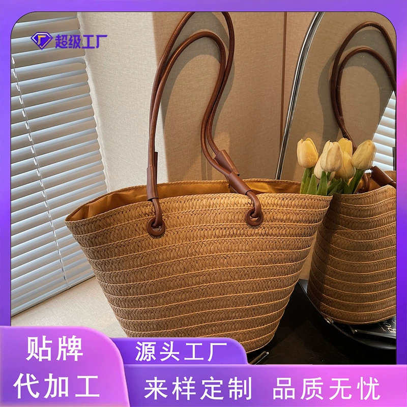 Модная текстура сумка большой емкости 2025 весенний тренд досуг простой леди на одно плечо Тотт сумка