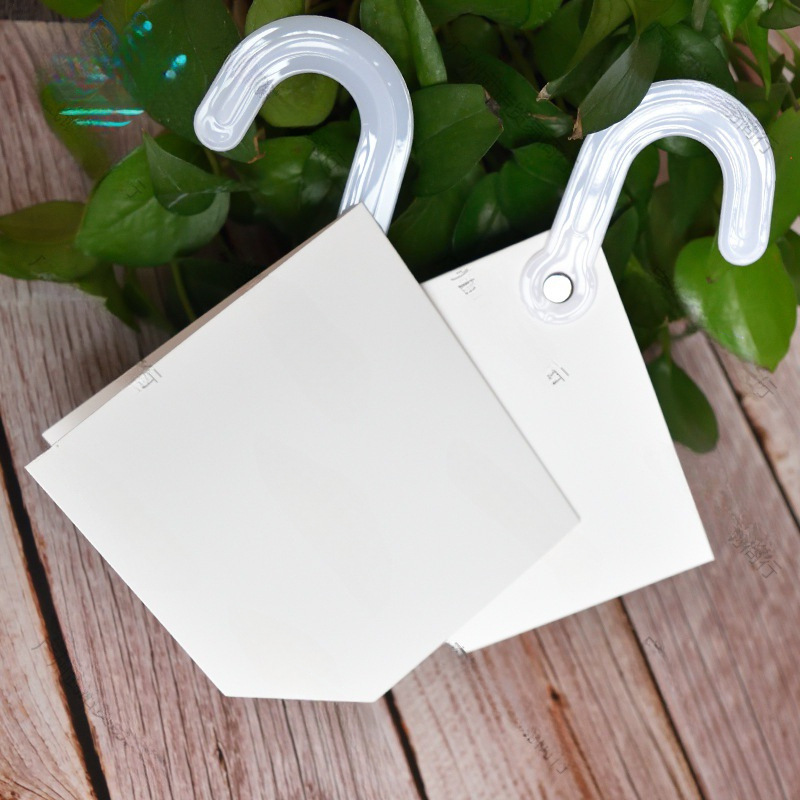 白卡纺织品通用样布卡头卡见挂钩方见吊卡布夹挂描述描述空白吊卡