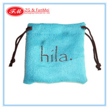 批发diy高档单面仿麂皮绒抽绳绒布束口小袋子饰品包装植绒丝印