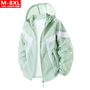 Summer Trendy Men's Breathable Thin Ice Silk Jacket for Fat Men Plus Size Loose Quick-Drying Skin Sun Protection Clothing
