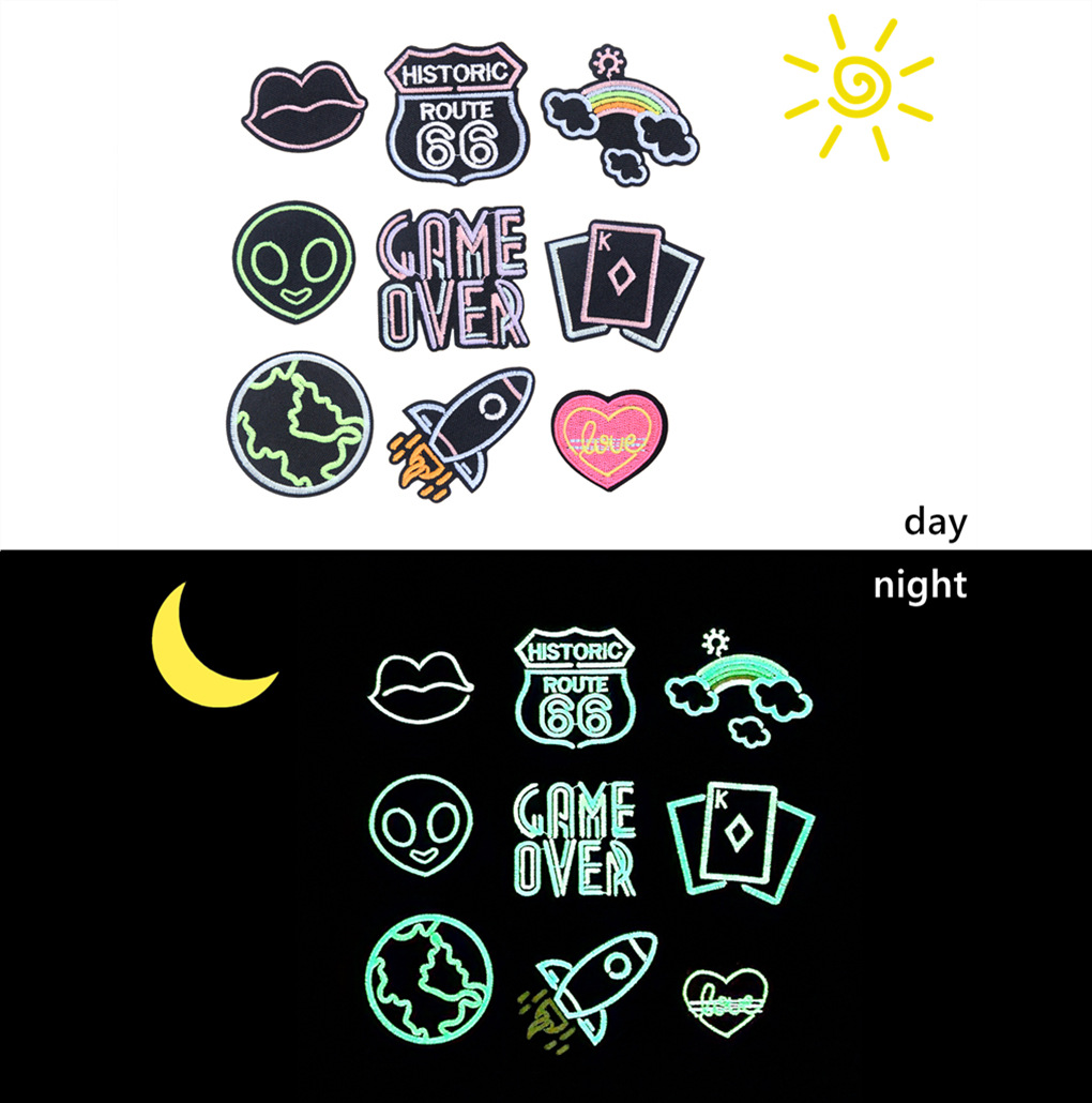 电脑绣花元宇宙系列夜光刺绣扑克DIY刺绣布贴包包鞋帽装饰布贴