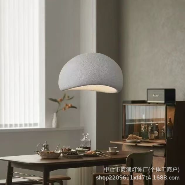 Japanese-style micro-cement chandelier LED lighting for hotels, guesthouses, restaurants, bar counters, creative wabi-sabi style cream chandelier Japanese-style micro-cement chandelier LED lighting for hotels, guesthouses, restaurants, bar counters, creative wabi-sabi style cream chandelier