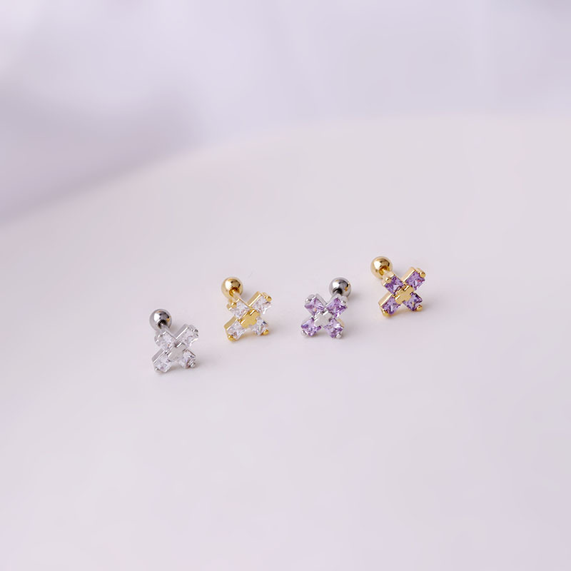 316L Stainless Steel , Copper Material Geometric Pattern Ear Cartilage Rings & Studs Geometric 316L Stainless Steel Copper Plating