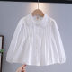 Children's Clothing 2024 Autumn Clothing Girls White Doll Collar Princess Shirt Children's Spring and Autumn Long Sleeve Shirt Baby Top
