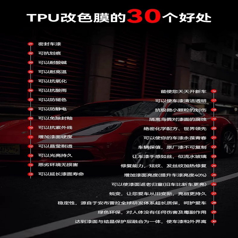 Car TPU piano black color change film, full car color change, scratch-resistant, anti-scratch, paint repair protective film