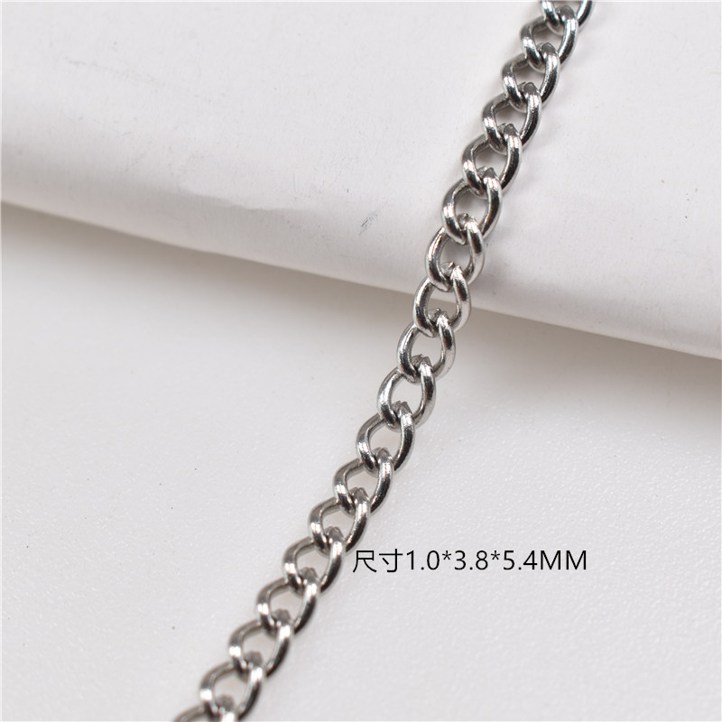 Botones de ocho caracteres, tiras de cadena DIY decoradas con vallas publicitarias de cadena retorcida de acero inoxidable, cadenas colgantes, jeans, ropa colgante, cadenas metálicas