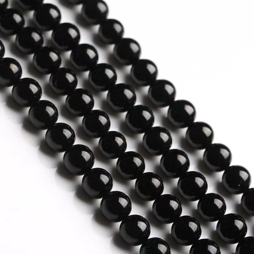 Richong Natural 7A Pure Black Obsidian Bead Half-Finished DIY Bracelet with Bead Stringing Accessory Kit