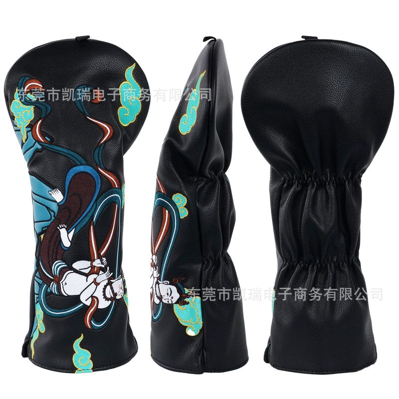 工場スポットゴルフキャップカバーGolf Headcover中国風京劇九色鹿ゴルフクラブカバー|undefined