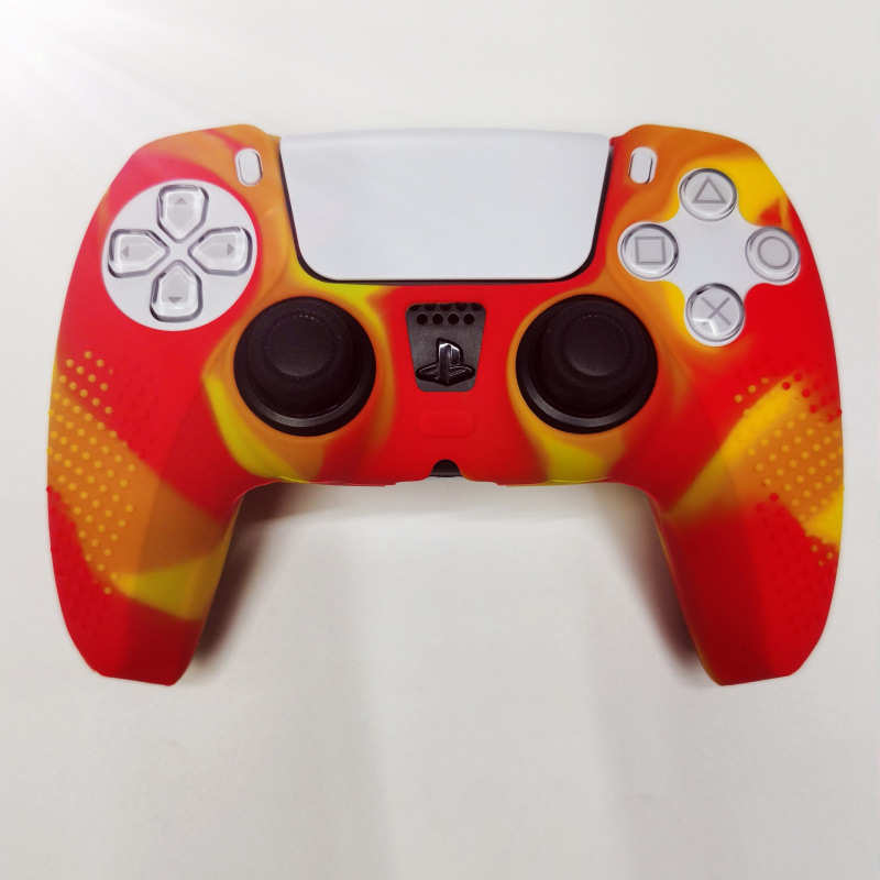 Adecuado para Black Myth Goku PS5 Gamepad Funda protectora de silicona con puntos antideslizantes Puro color mezclado camuflaje inalámbrico
