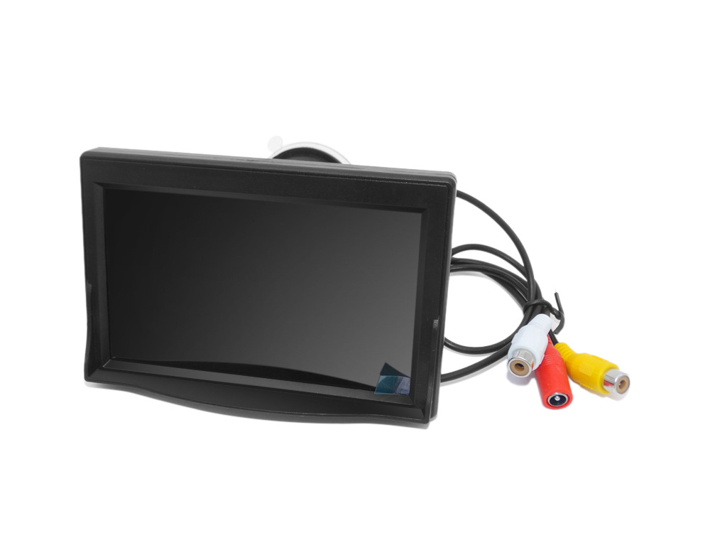 Wide Voltage Range 12-24V Visual Reversing Video Image Hd Car Display Monitor 5inch Desktop Suction Cup Monitor