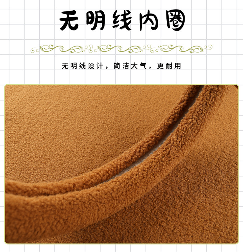 Plush steering wheel cover winter teddy velvet D-type cute cartoon car interior decoration girl protective cover warm handle cover