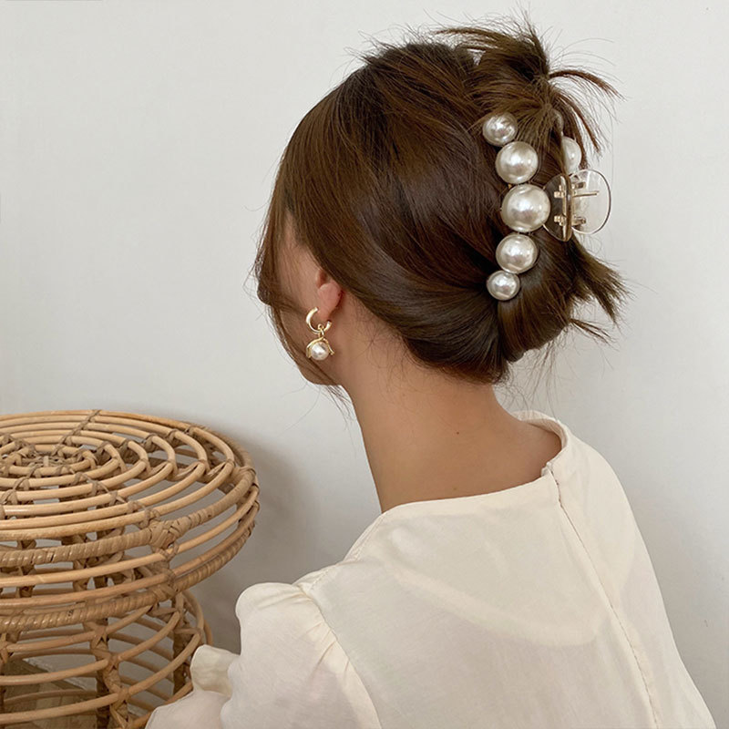 Simple Style Geometric Artificial Pearl Handmade Hair Claws 1 Piece display picture 5