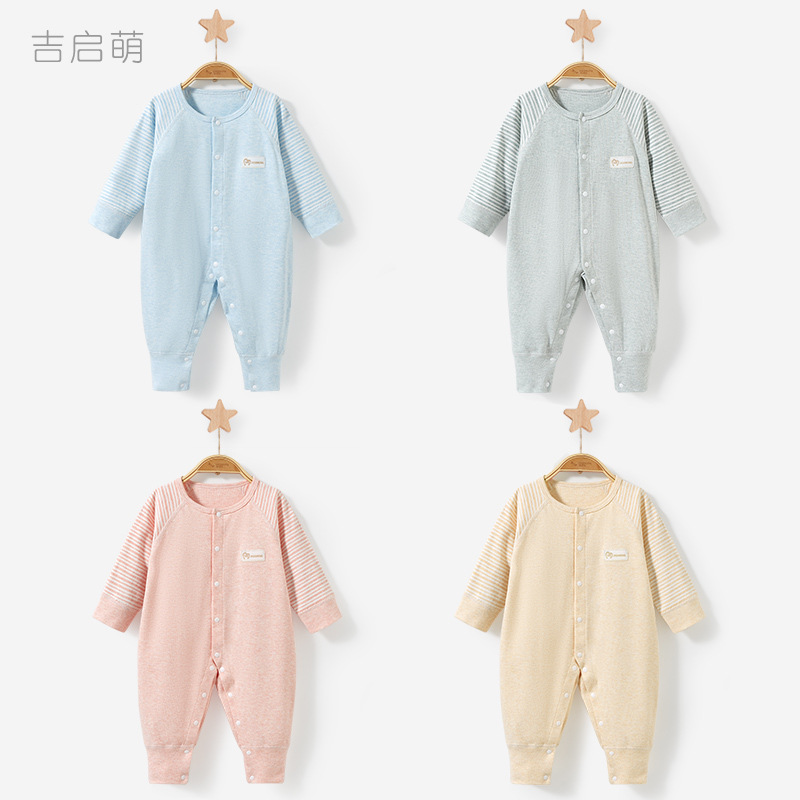 Mono para bebé para primavera, otoño e invierno, conjunto cálido de algodón puro para recién nacido, ropa de dormir unisex, pelele, ropa interior para bebé.