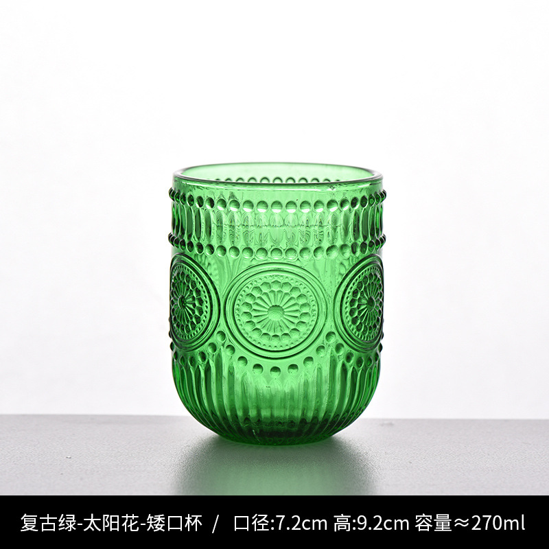 Copa de rayas verticales de vidrio retro europeo, copa de vino tinto, copa de postre alto de helado, copa de vino de frutas de uva de champán casero