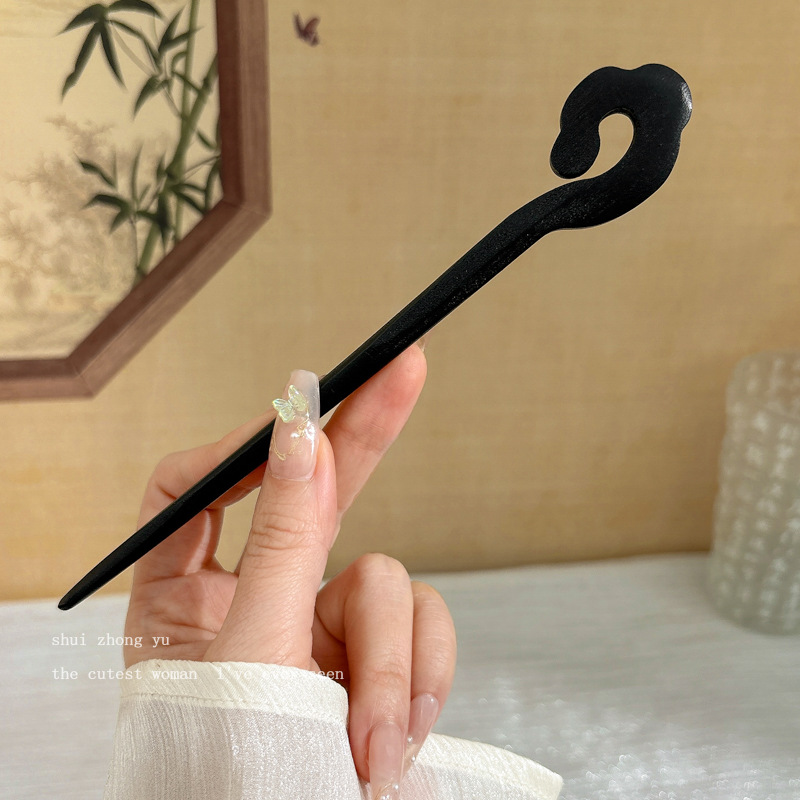 Pinzas de cabello de madera para mujeres nuevos pinzas de estilo chino de alto nivel diarios vestido de caballo de viaje antiguo sándalo bandeja de cabello pinzas de cabello tocado