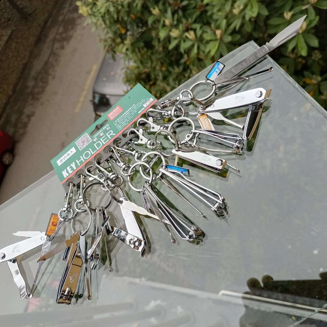 Хранение бренда Two Yuan Store Strongman 410-1A, брелок для ключей, подвешиваемые штаны, двойное кольцо, средний щелчок, ложка для ушей, простота и удобство