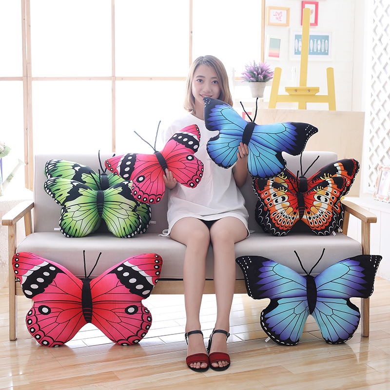 Simulation Butterfly Pillow Plush Toy Butterfly Doll Sofa Cushion Room Decoration Shooting Props Birthday Gift