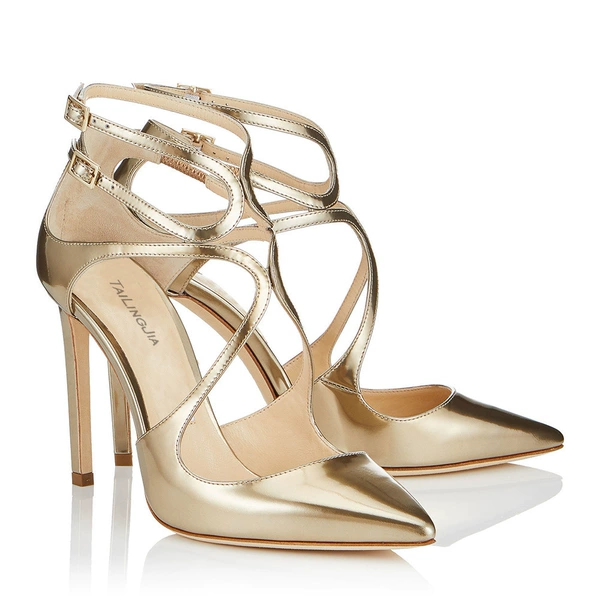 Shallow gold patent leather