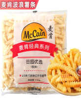 麦肯波浪薯2kg波纹形曲薯条狼牙土豆大粗薯条商用半成品冷冻油炸