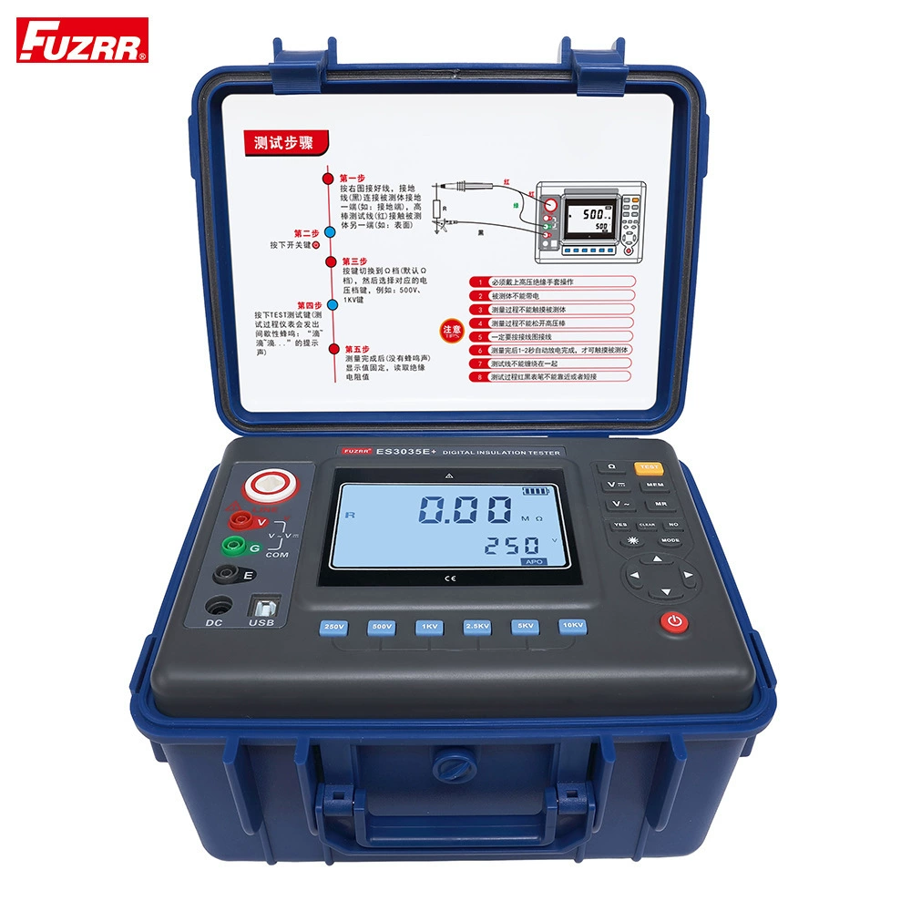 Измеритель сопротивления изоляции ES3035E+Digital 250В, 500В, 1000В, 2500В, 5000В, 10кВ