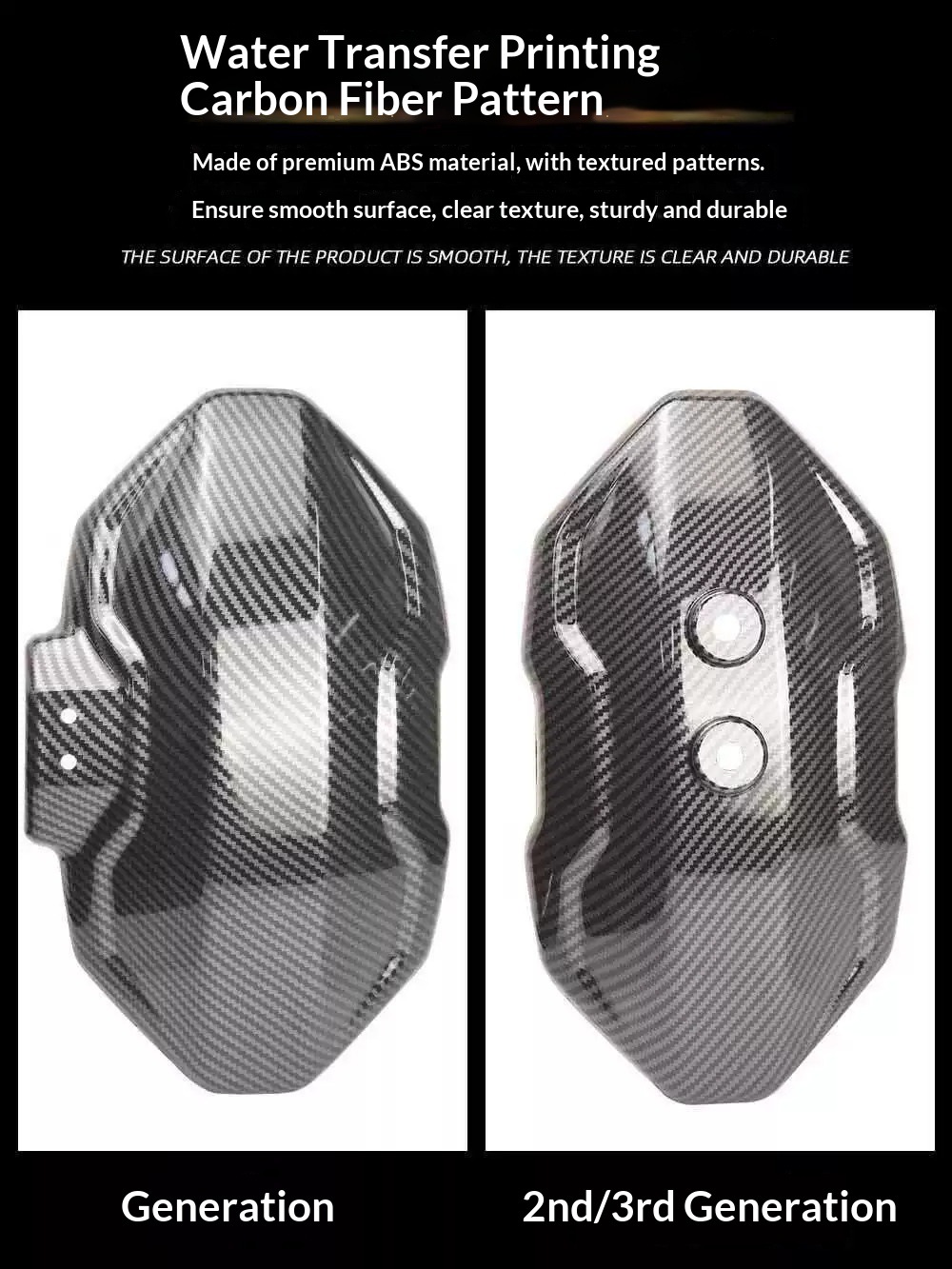 Cross-Border Exclusive Supply of Electric Vehicle Fender Modification Parts, Carbon Fiber Rear Fenders for the First, Second, Third, and Fourth Generations, Niu Ninebot, and Children's Models