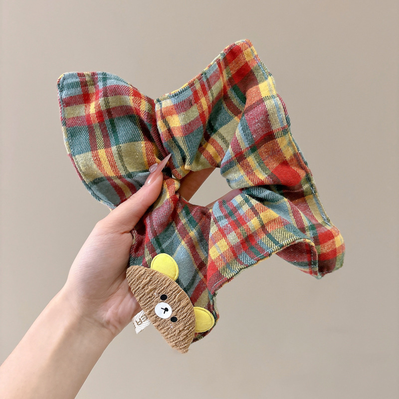 alto valor de color toallas cuadradas de color anillo de cabello de caballo de caballo baja cuerda de cabeza de intestino grueso lindo oso fresco adornamiento de cabello literario