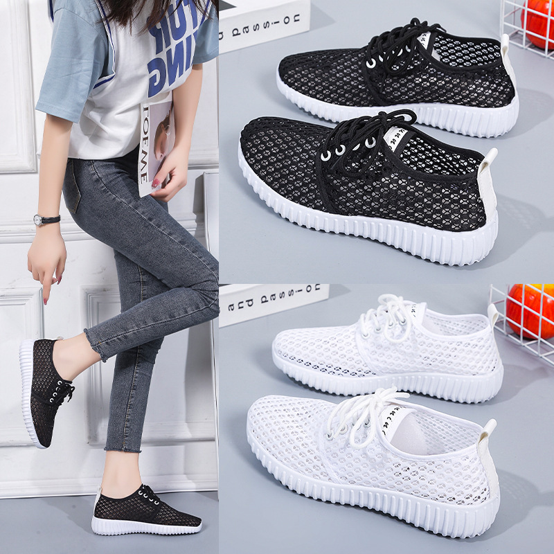 New old Beijing cloth shoes women's walking shoes soft bottom non-slip mom sneakers breathable mesh shoes fashion casual shoes