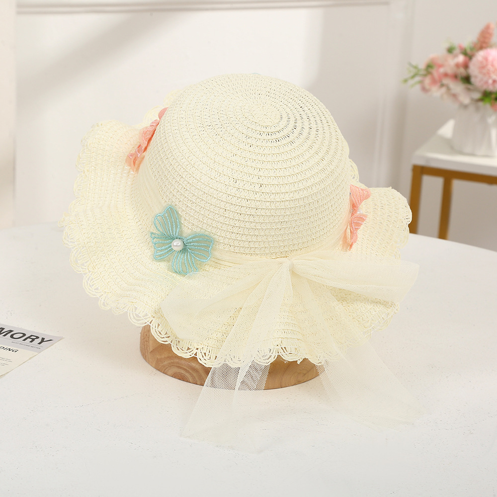 Girl's Cartoon Style Cute Flower Straw Hat display picture 5