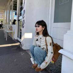 Deep mo【子犬の旅行記】ウールに似せて/馬海毛の品質をまねるUP! かわいい子犬のセーターのカーディガン