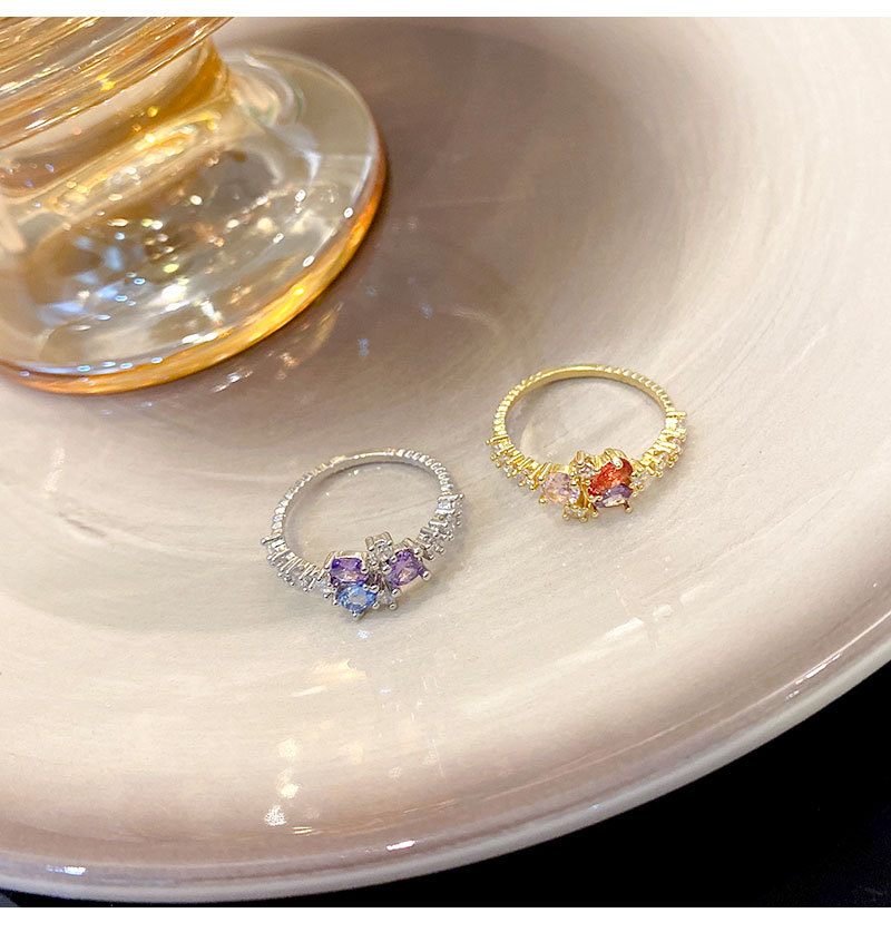 Fashion Geometric Copper Plating Zircon Rings